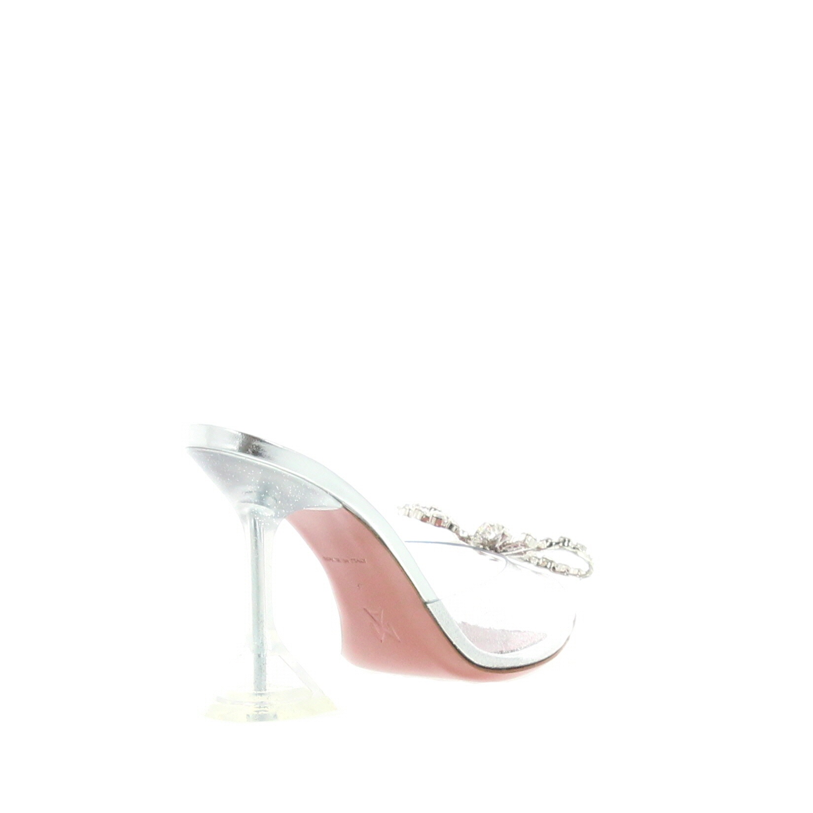 Amina Muaddi – Rosie Glass Slipper Glitter Silver - 3