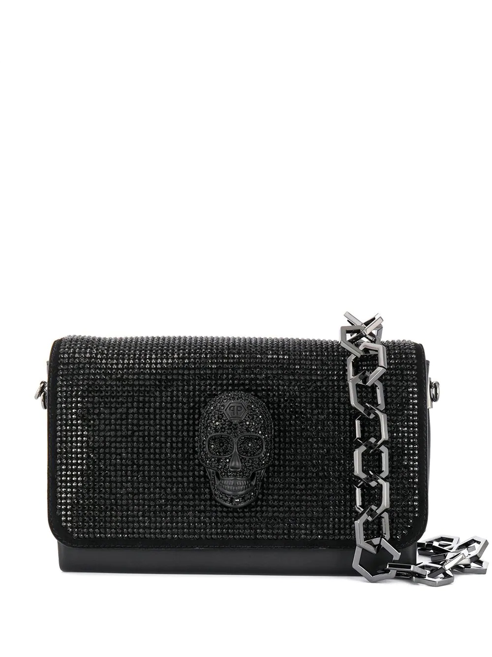 crystal-embellished skull handbag - 1