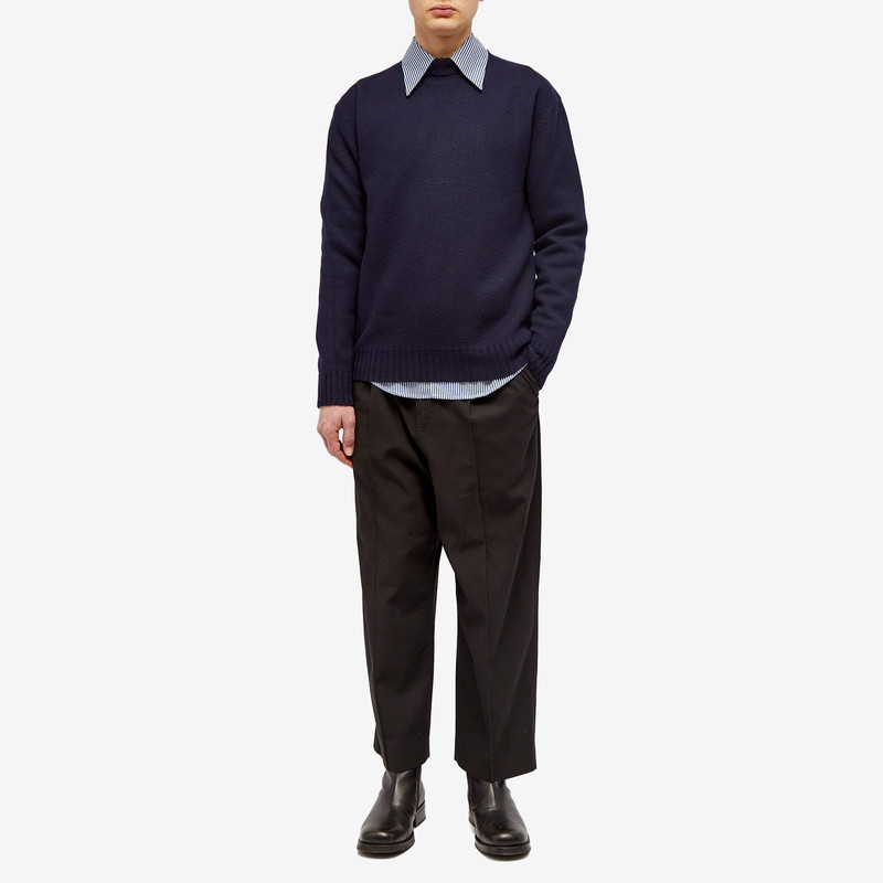 Jil Sander Jil Sander Boiled Merino Wool Crew Neck Knit outlook