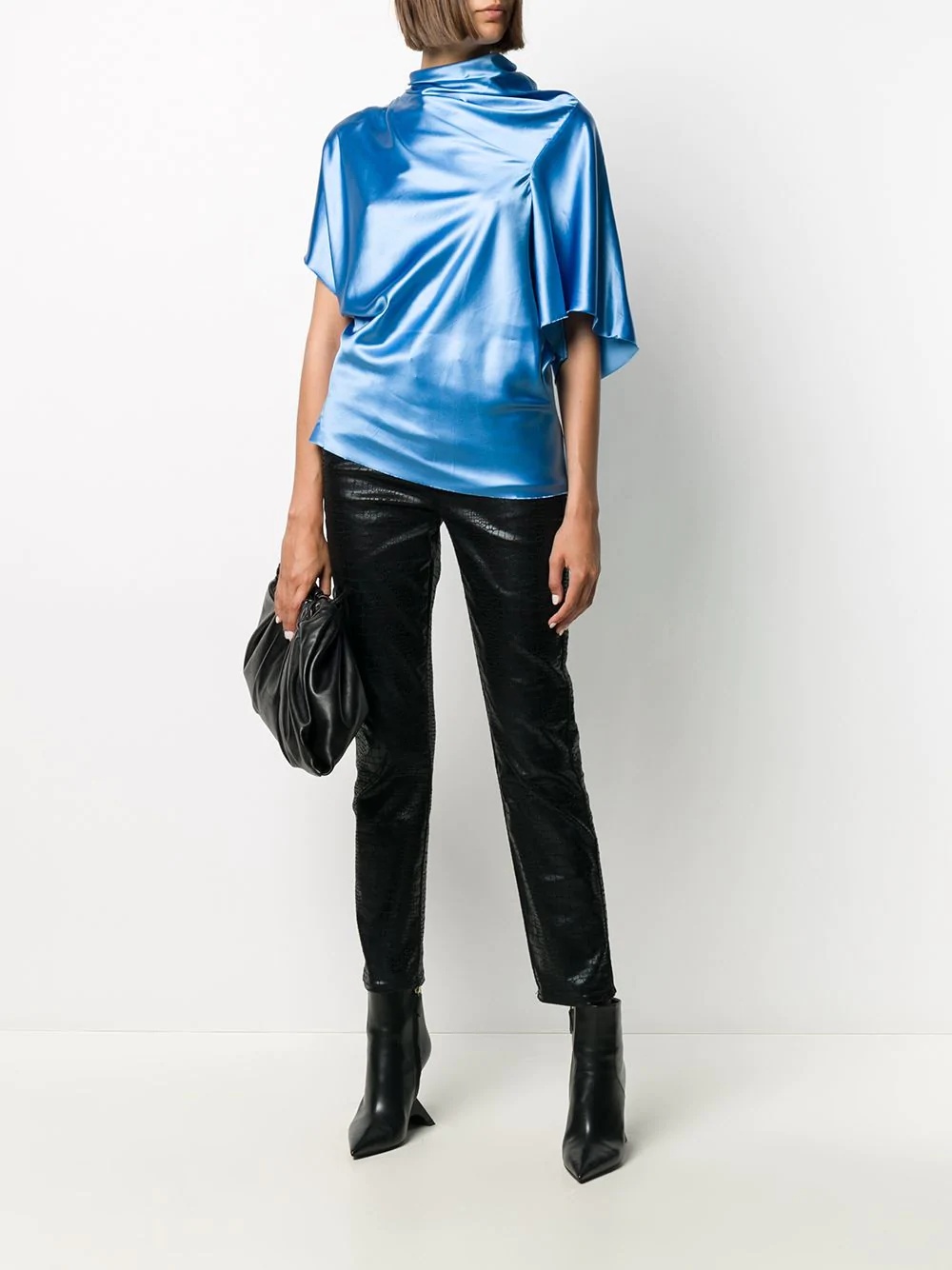 asymmetric satin top - 2