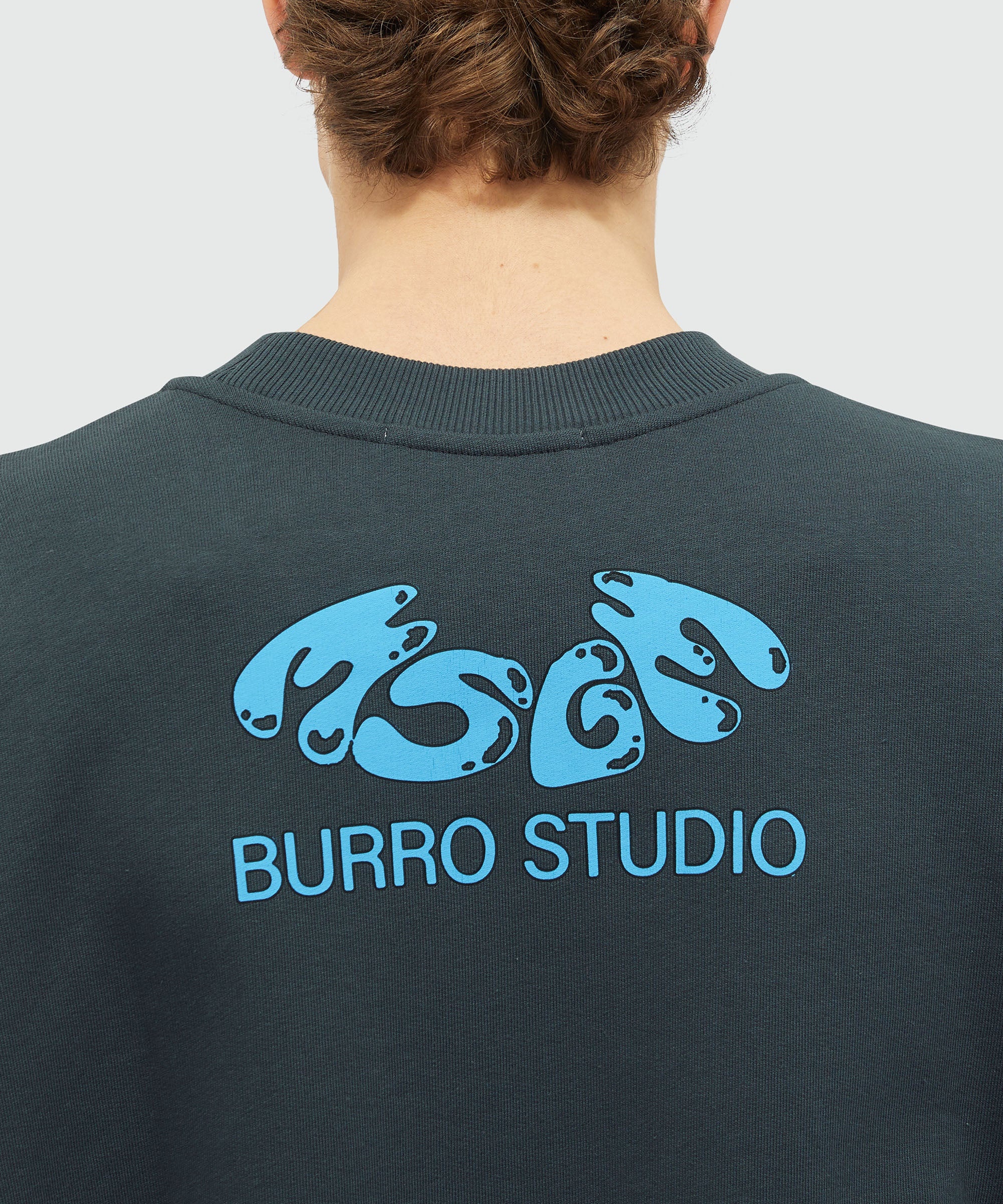 Organic cotton "Fantastic Green Burro Studio" navy blue sweatshirt - 5