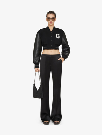 Givenchy GIVENCHY COLLEGE CROPPED VARSITY JACKET IN WOOL AND LEATHER outlook