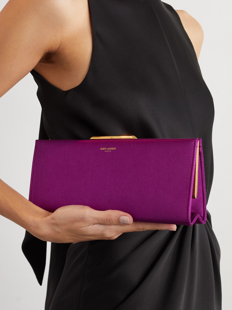 Midnight Small Satin Clutch 6