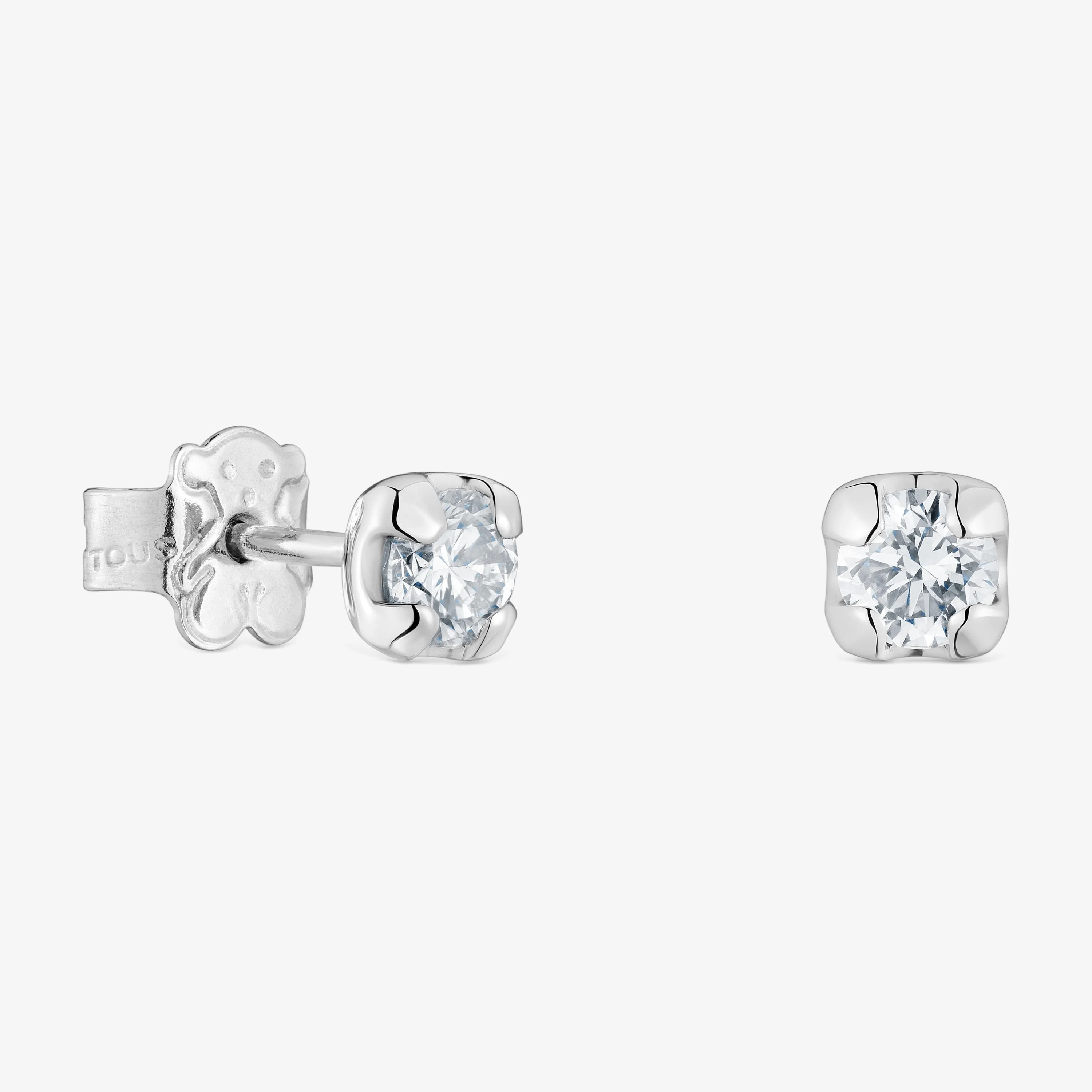 Platinum Hoop earrings with lab-grown diamonds Les Classiques LGD - 1