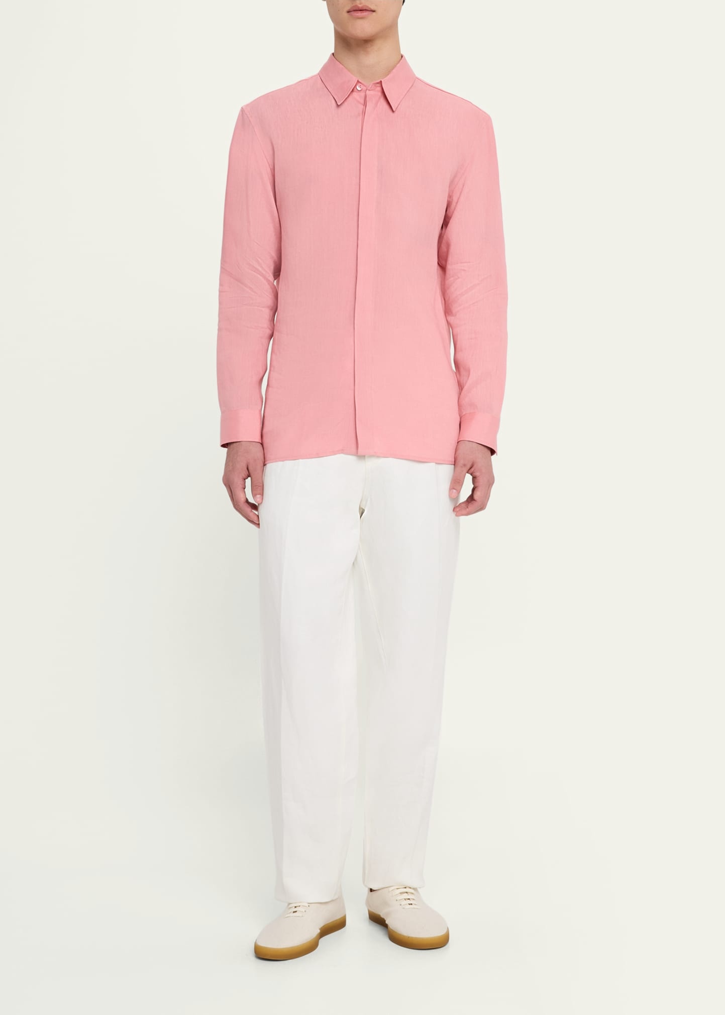 Men's Nicolas Linen Concealed-Placket Sport Shirt - 2