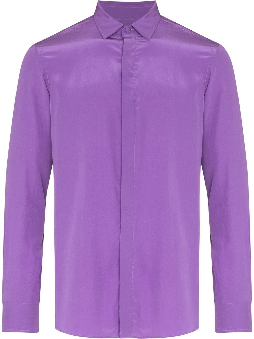 long-sleeve silk shirt - 1