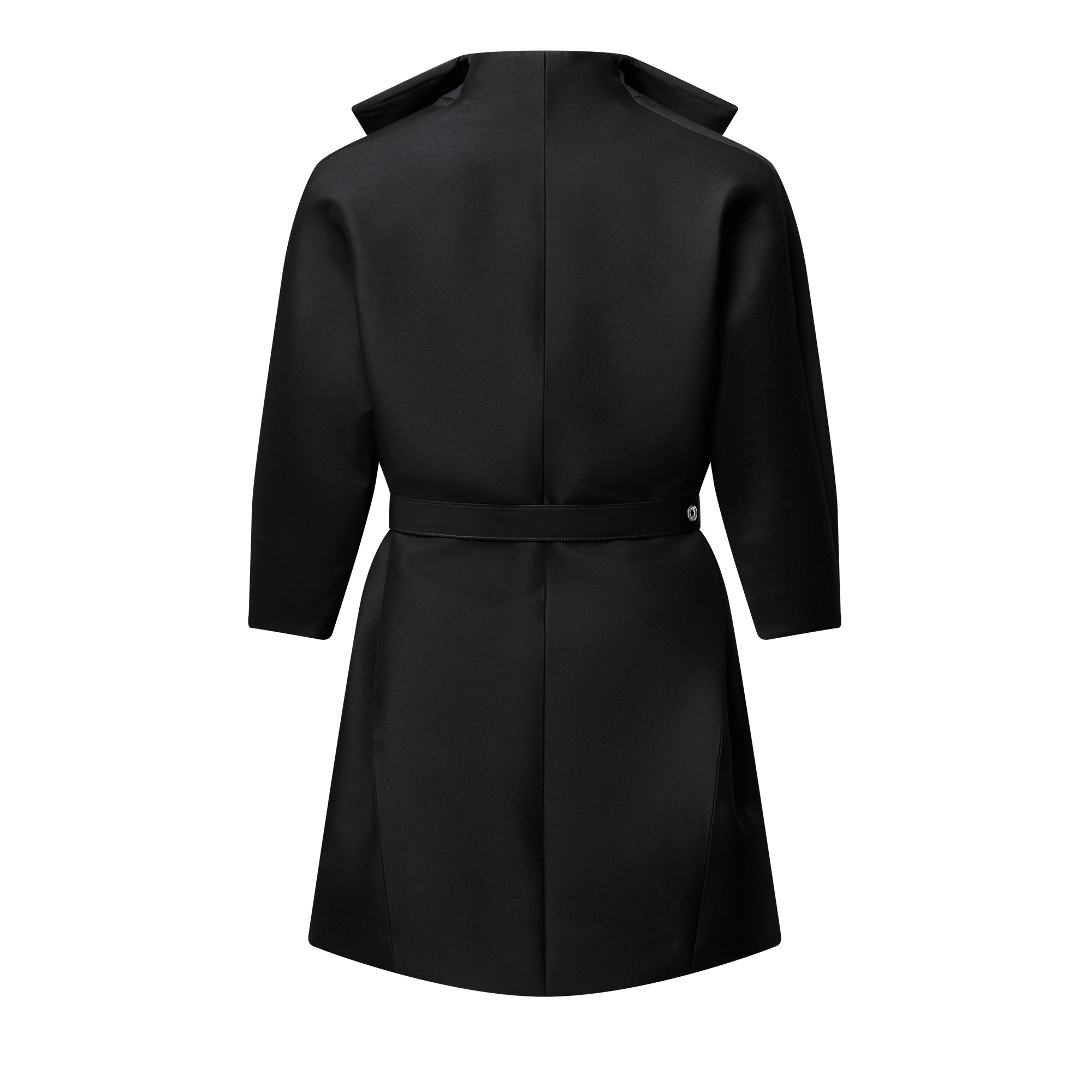 Graphic Collar Belted Dress - 2
