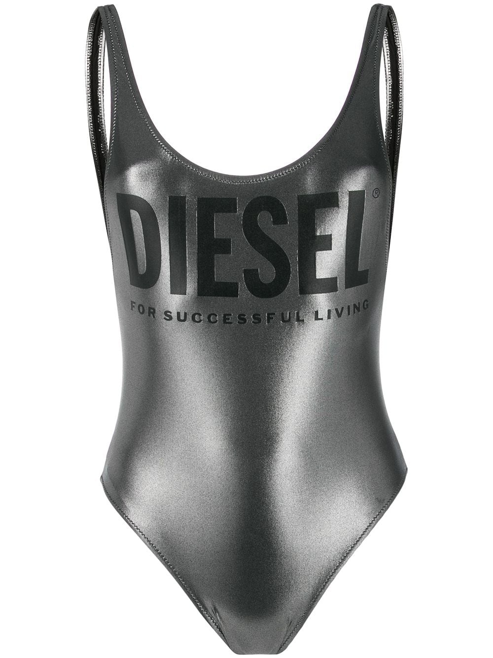 metallic finish logo detail swimsuit - 1