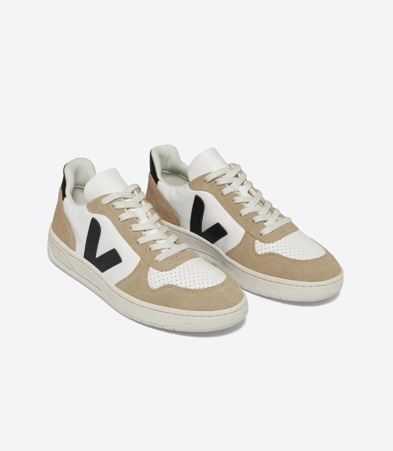 VEJA V-10 LEATHER WHITE BLACK SAHARA outlook
