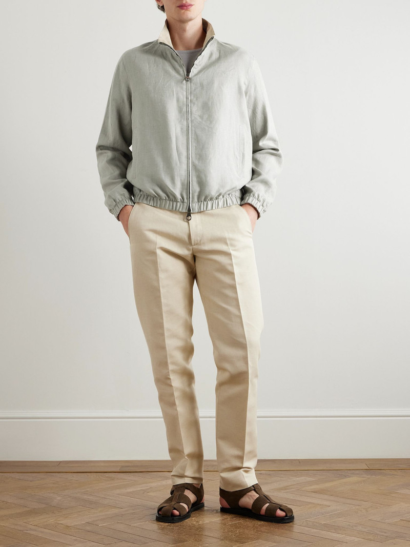 Loro Piana Reversible Linen Bomber Jacket Light gray outlook