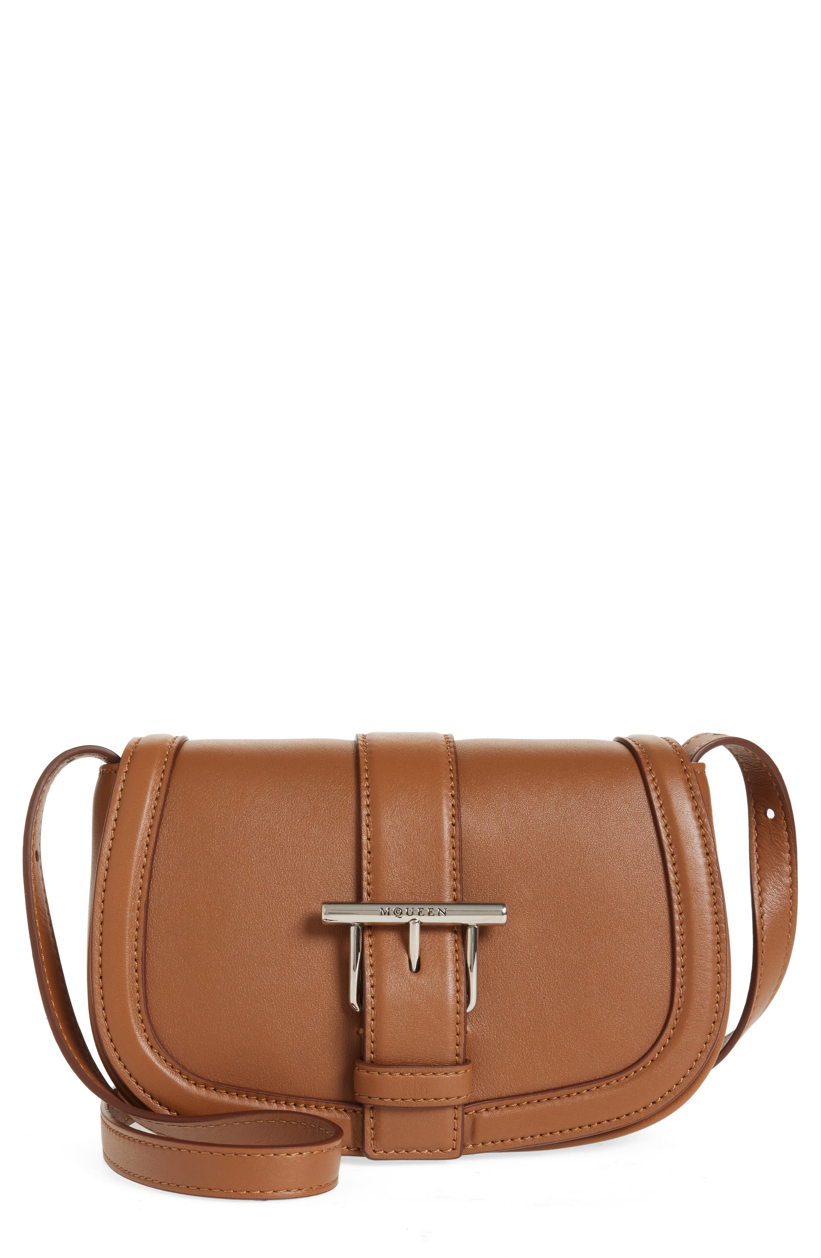 McQueen Mini T-Bar Shoulder Bag in Tan Silver at Nordstrom - 1