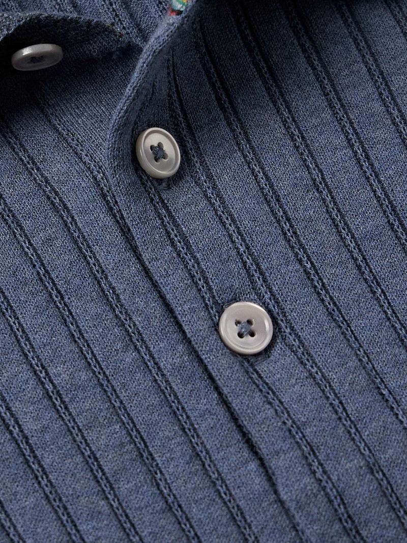Slim-Fit Ribbed Organic Cotton Polo Shirt 5