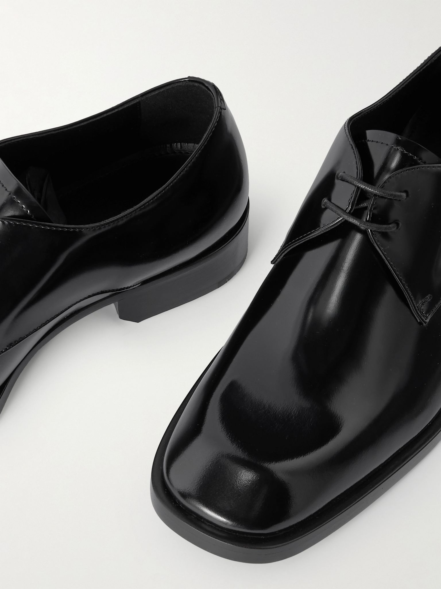 Vadim Glossed-Leather Derby Shoes Black - 5