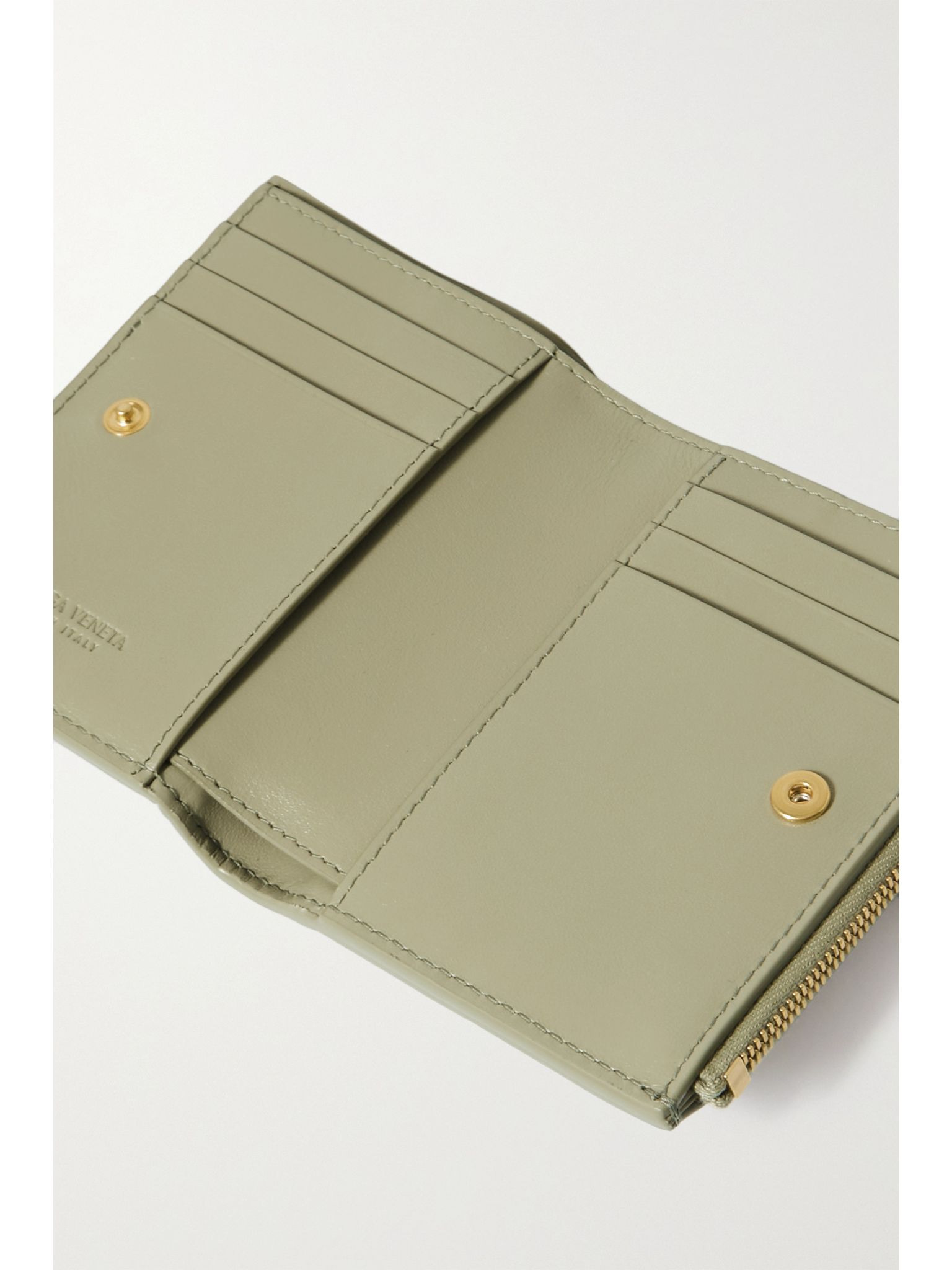 Cassette intrecciato leather wallet Green - 5