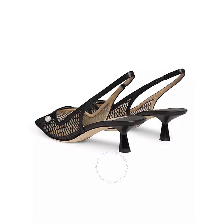 Jimmy Choo Amita 45 Mesh & Leather Slingbacks - 2