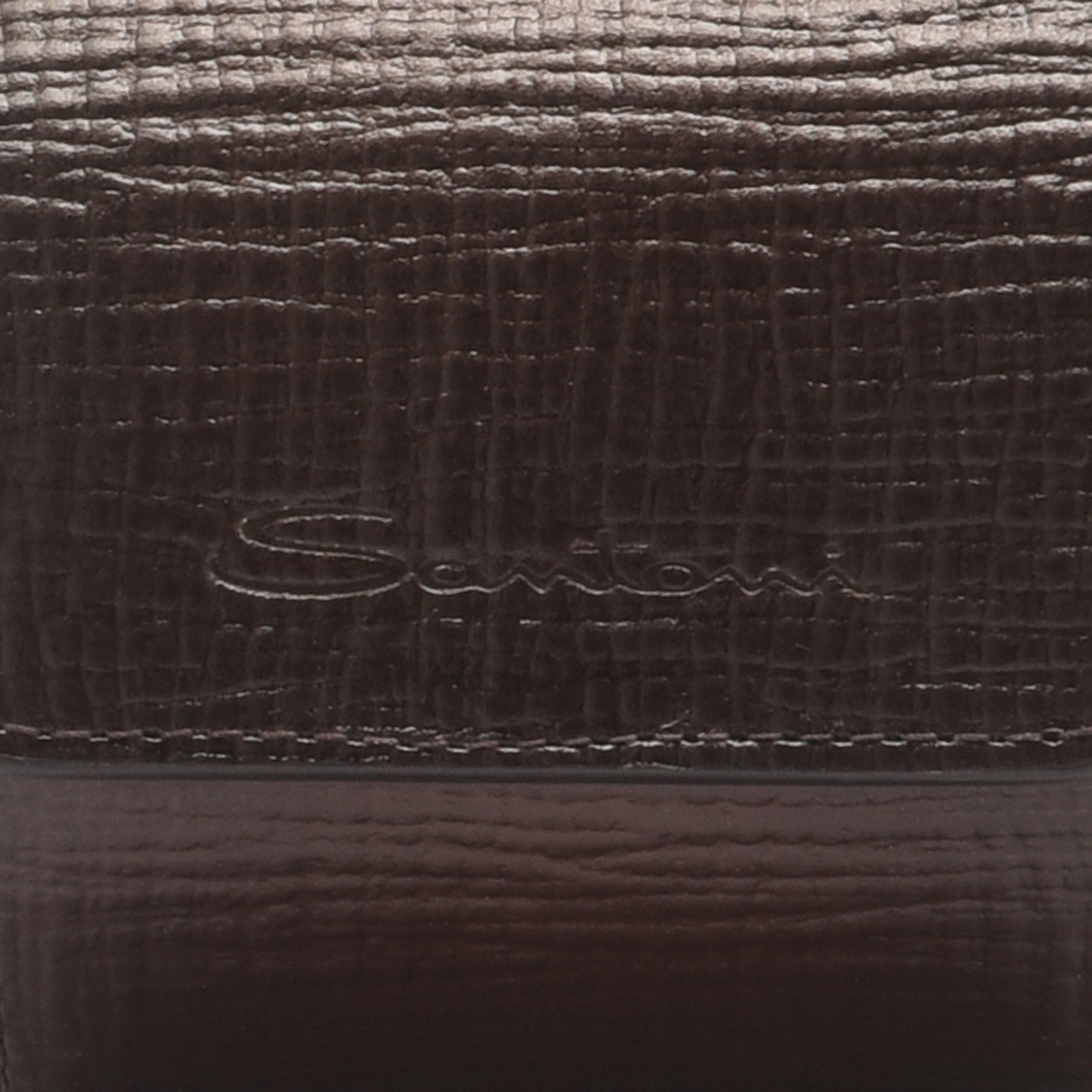Brown printed leather small watch case - 5