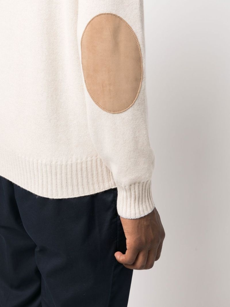 elbow-patch cashmere jumper - 5