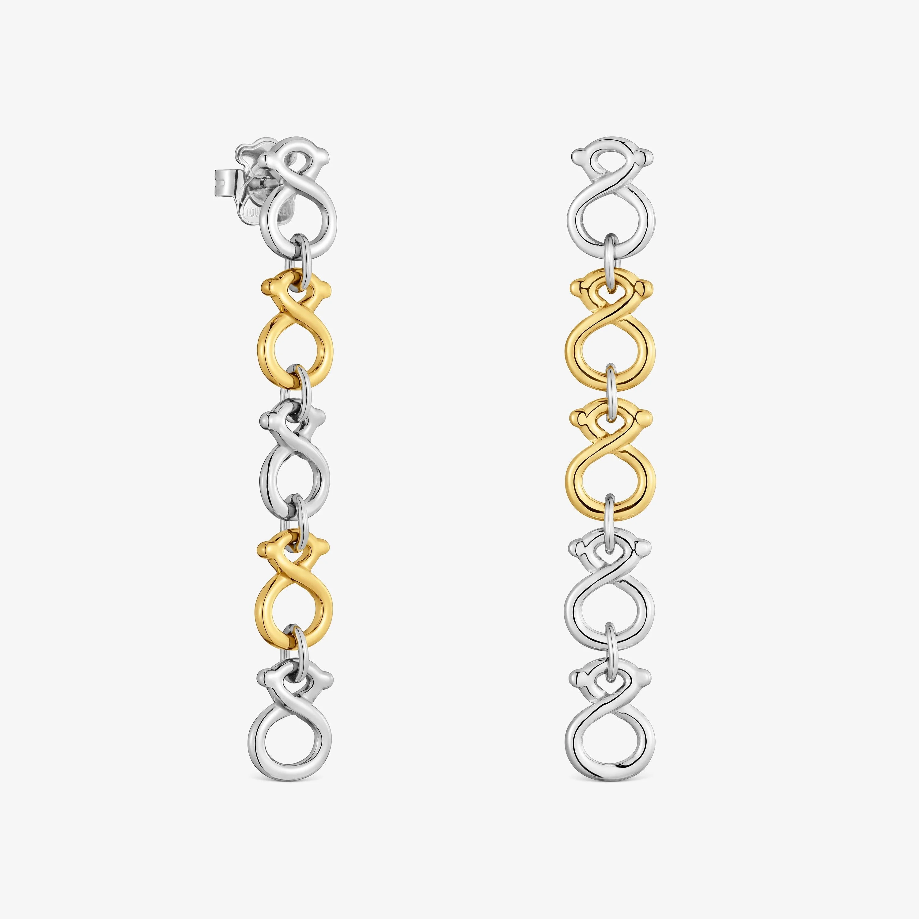 Long two-tone steel Earrings TOUS Infinity - 1