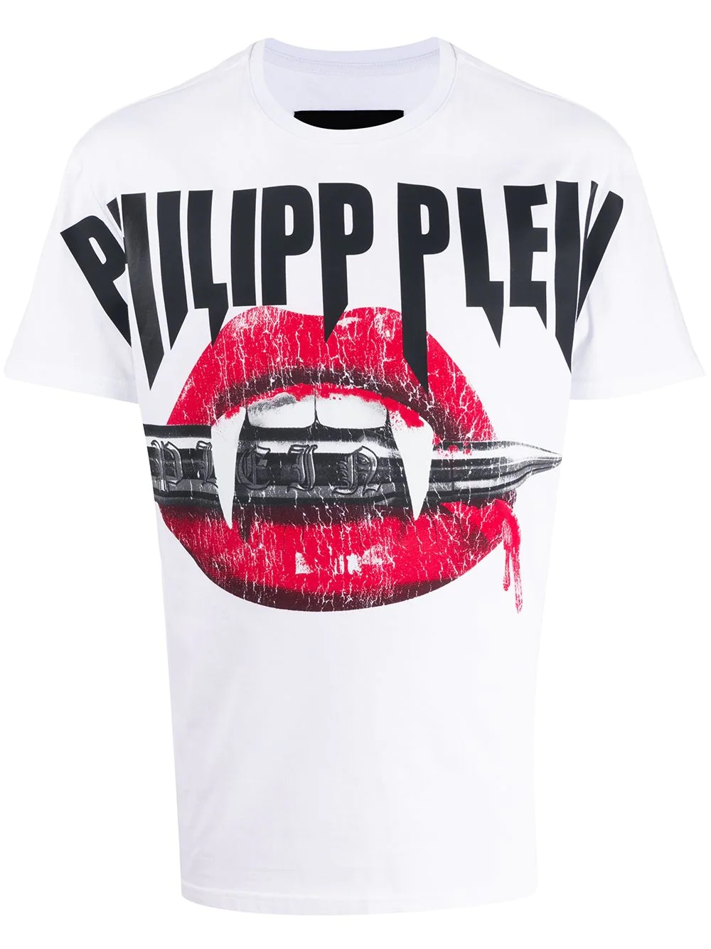 vampire logo printed cotton T-shirt - 1