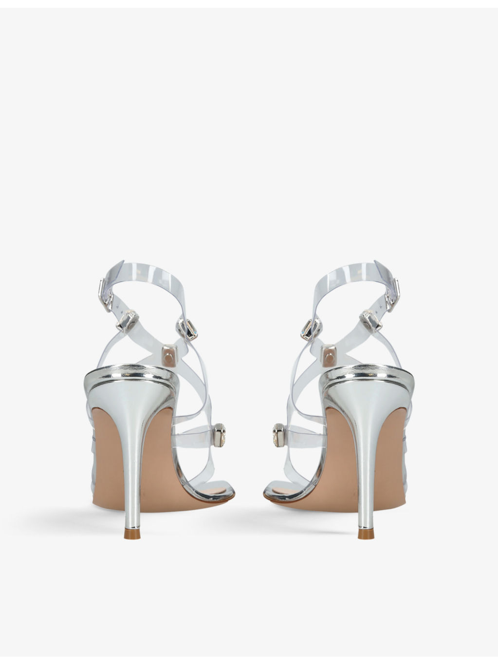 Crystal Fever 105 PVC and leather heeled sandals - 4