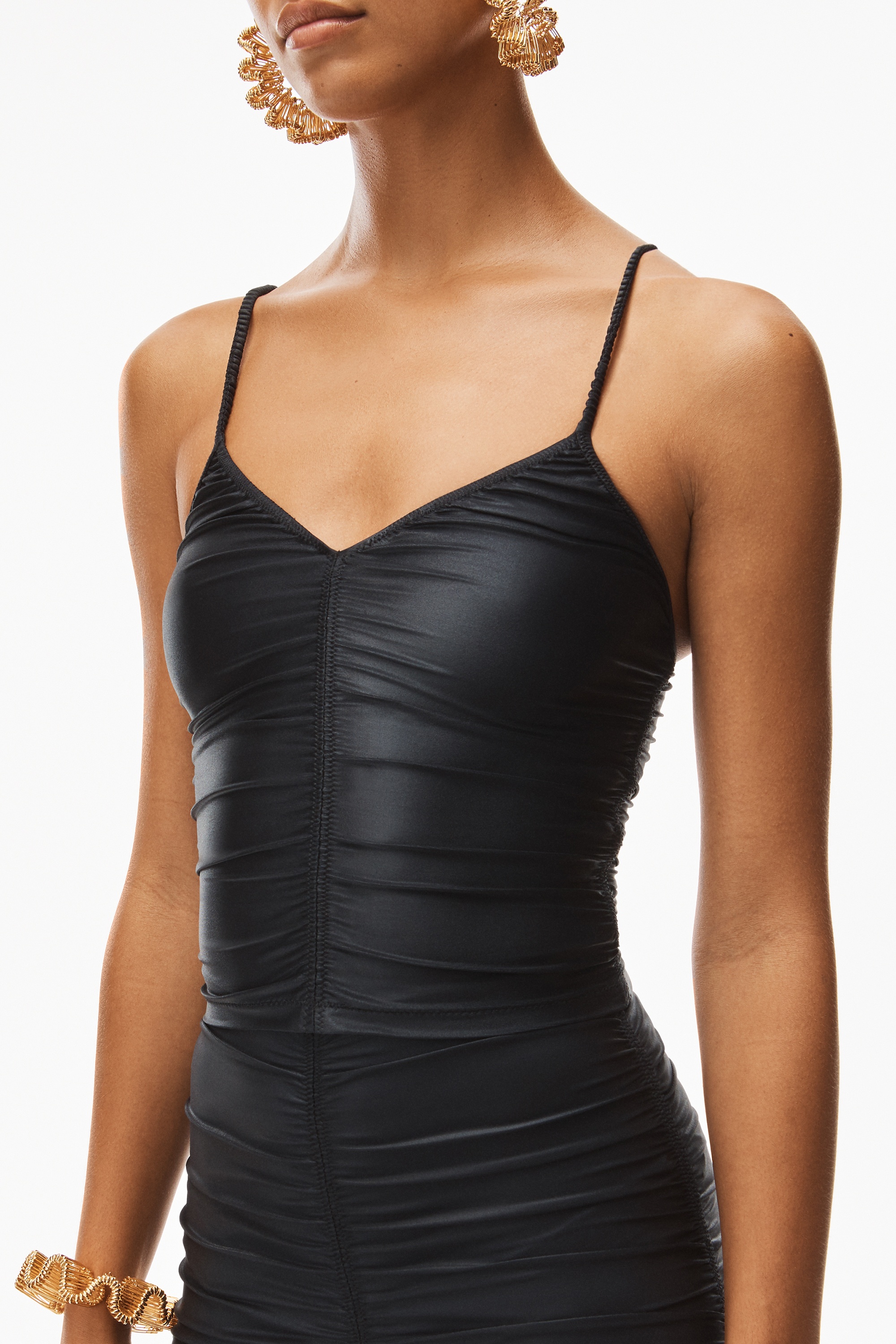 RUCHED CROP CAMI IN SPANDEX JERSEY - 3