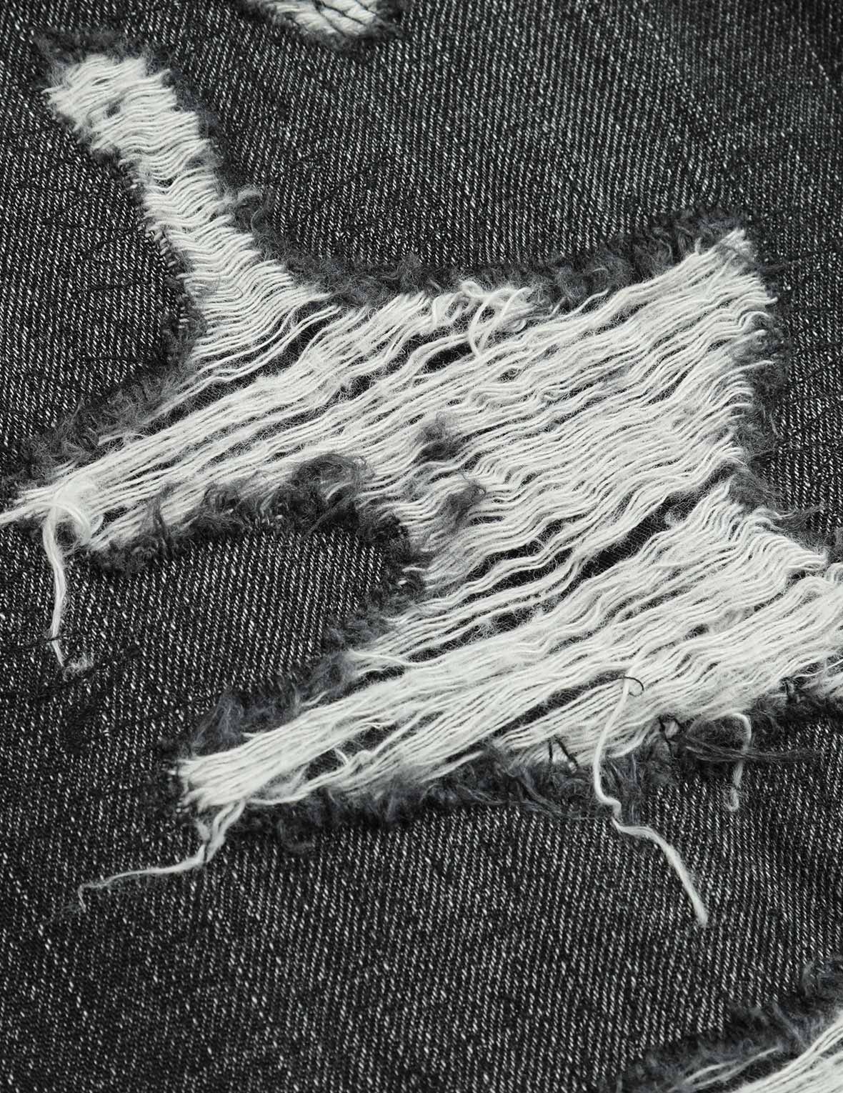 LOGO PRINT LOOSE-FIT DISTRESSED DENIM JEANS - 8