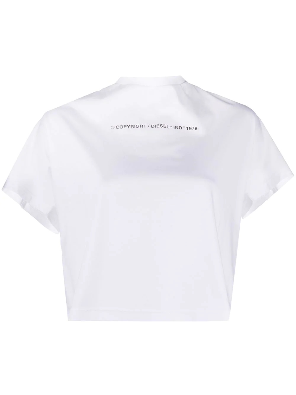 zip-up copyright slogan T-shirt - 1