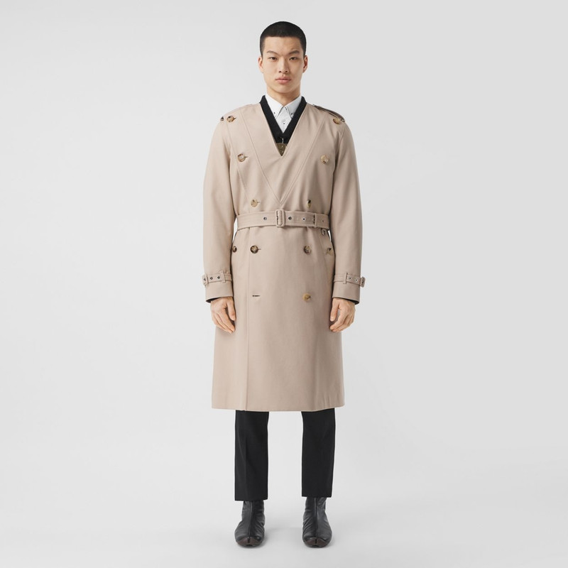 Cotton Gabardine V-neck Trench Coat 1