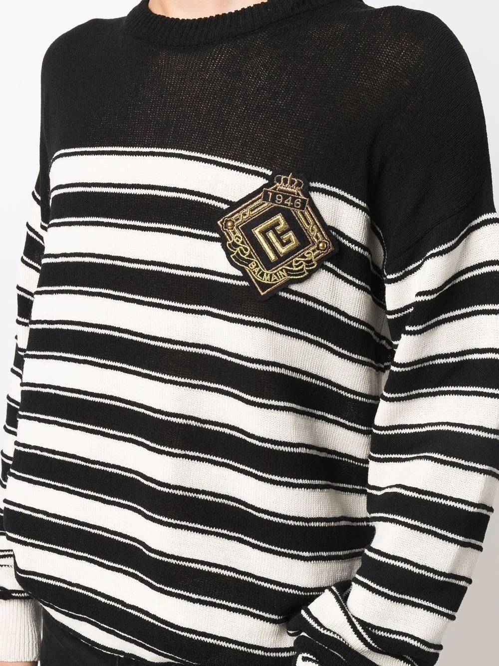 logo-badge knitted sailor jumper - 5