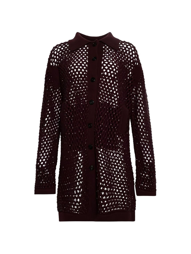 open-knit buttoned cardigan 1