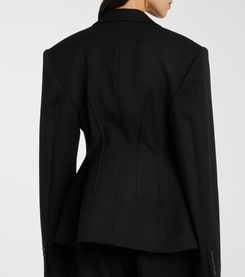 Single-breasted wool blazer 6