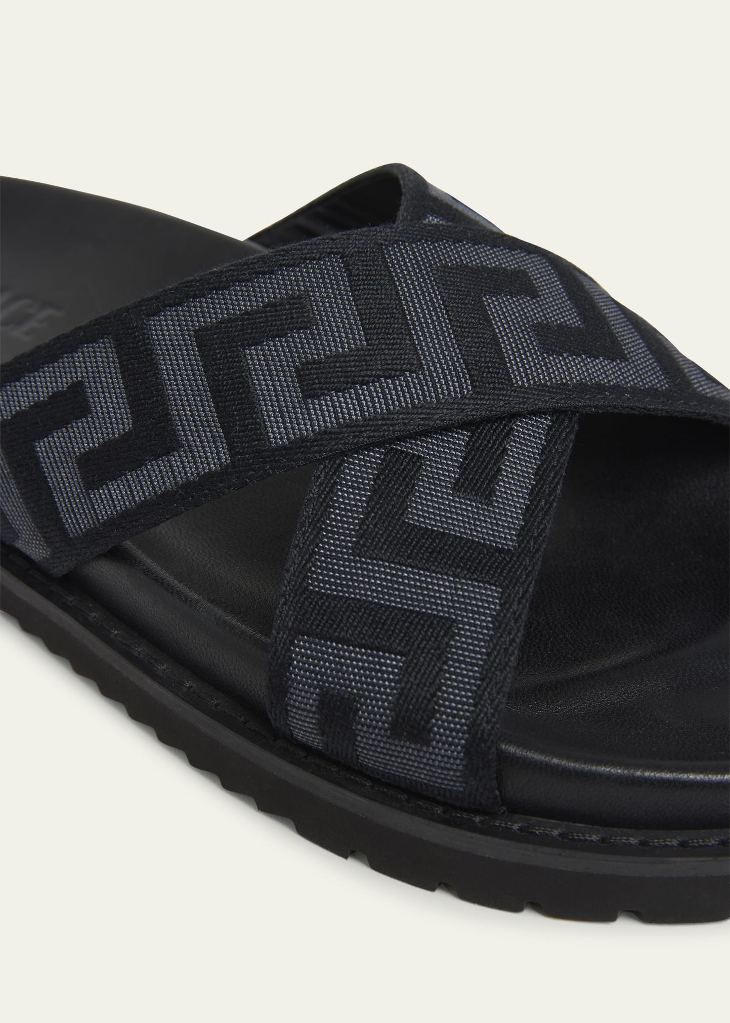 Men's Greek Key Crisscross Slide Sandals - 6