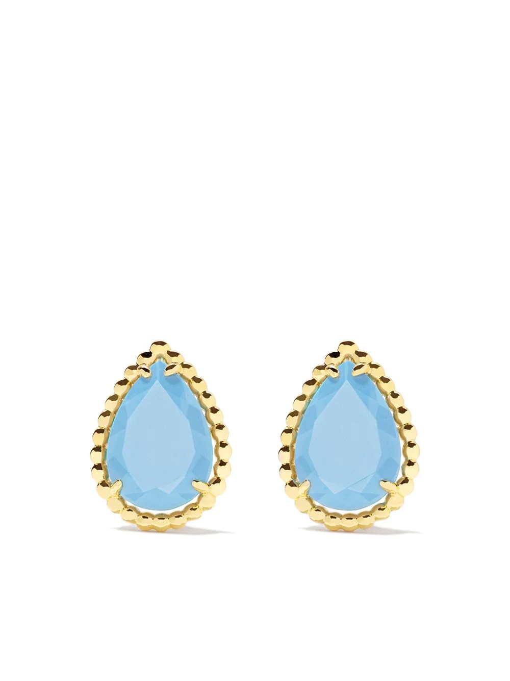 18kt yellow gold Serpent Bohème  turquoise S motif teardrop stud earrings - 1