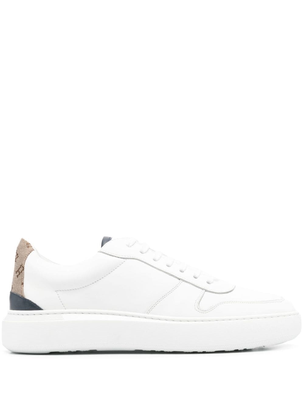 monogram-heel leather sneakers - 1