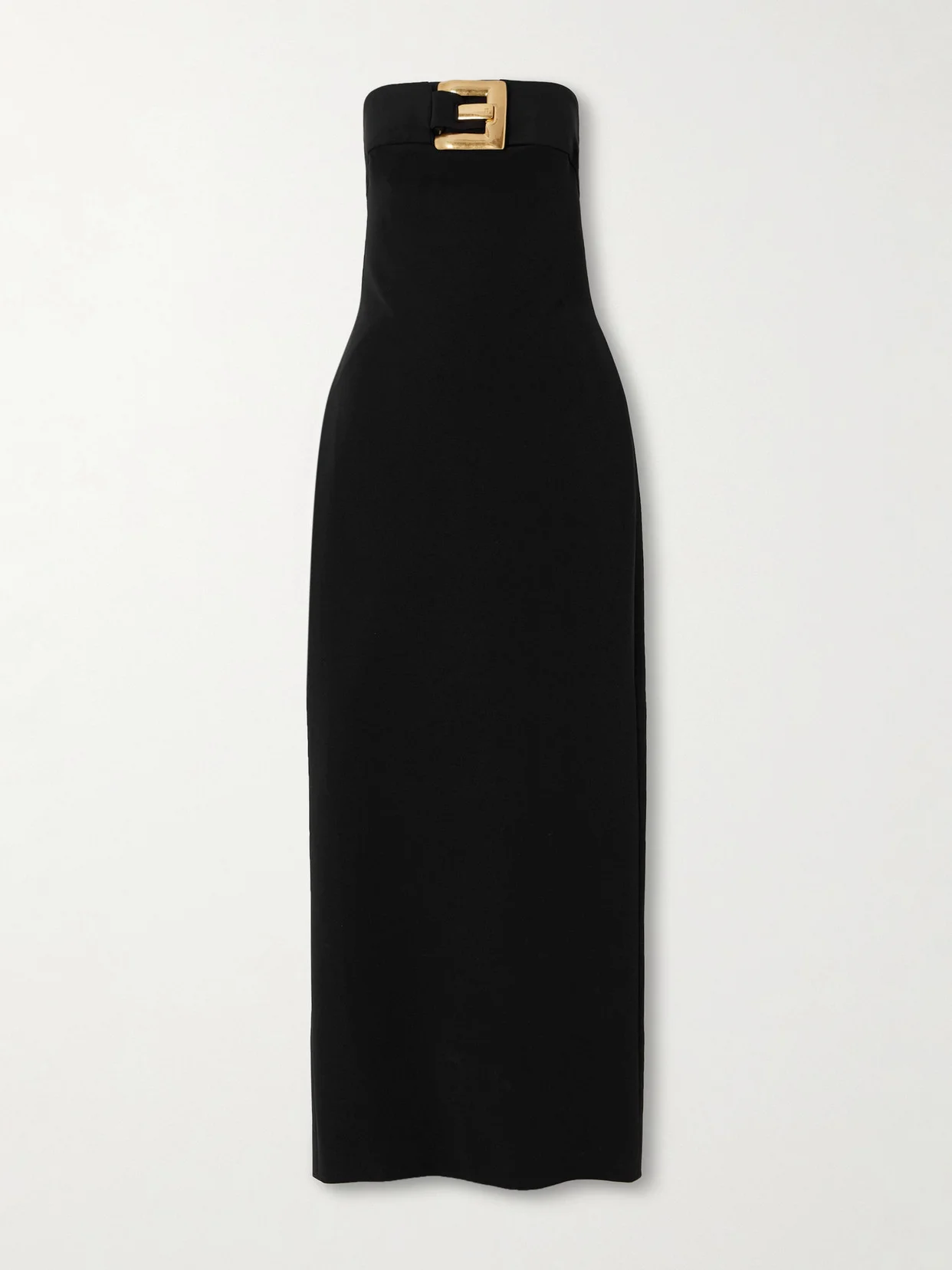 Buckle-embellished Jersey Bustier Midi Dress - 1