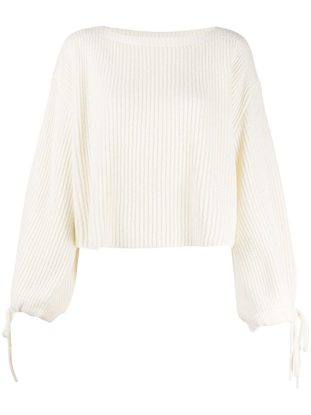 drawstring sleeves cropped jumper - 1