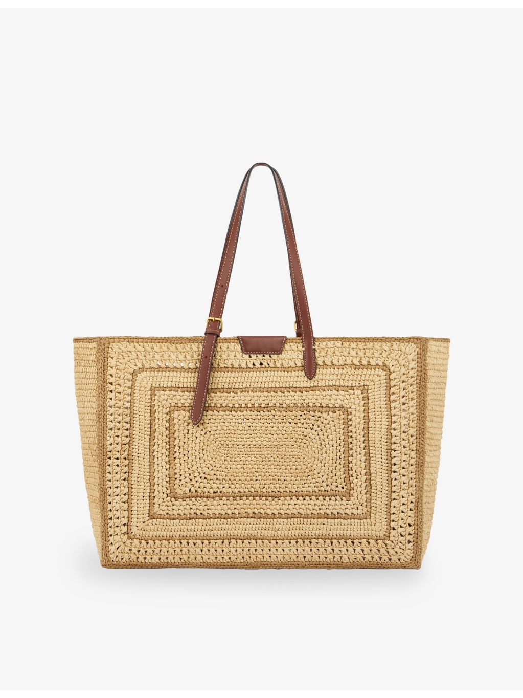 Bow-Embroidered Raffia Tote Bag - 5