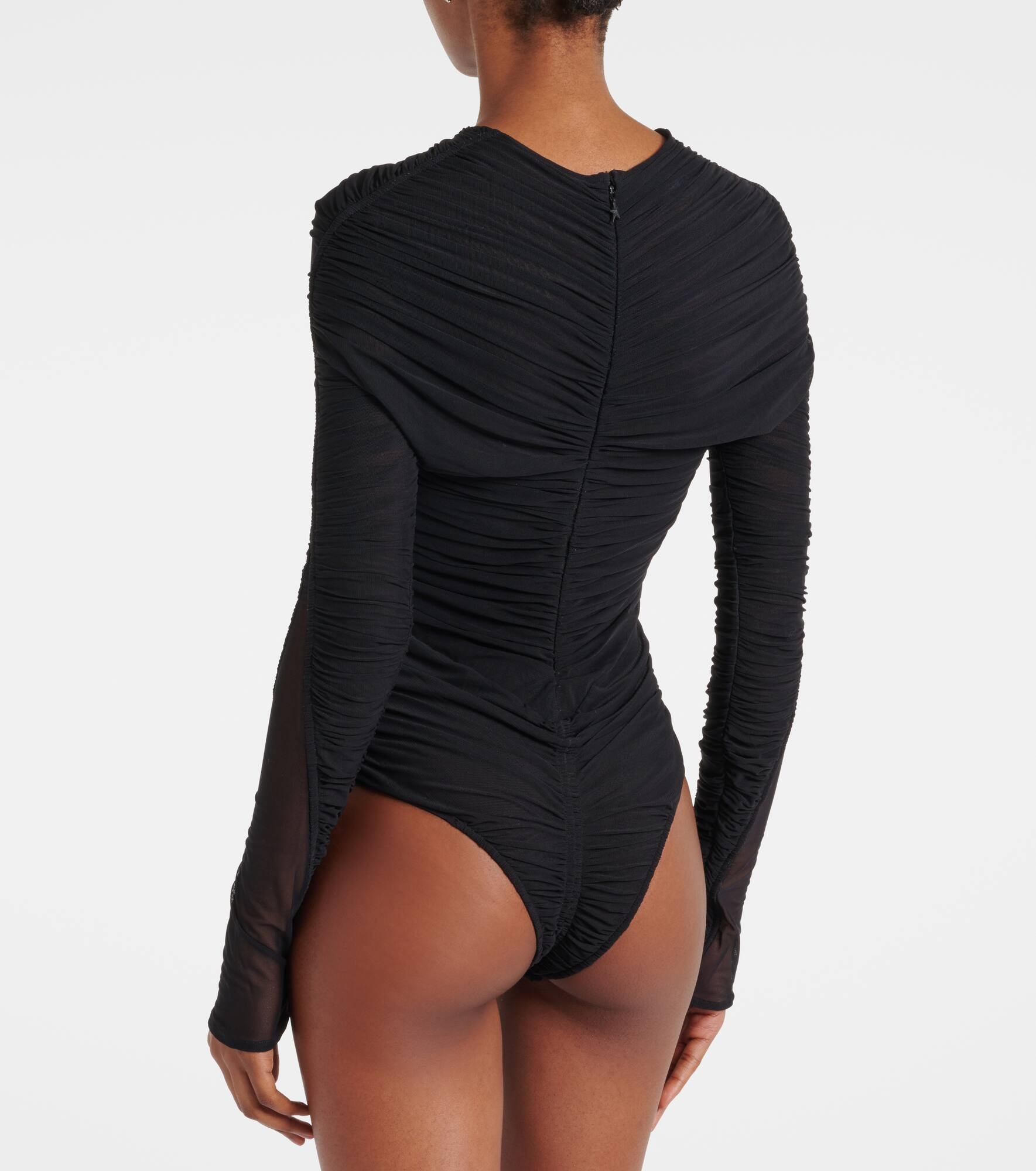 Sheer ruched bodysuit - 4