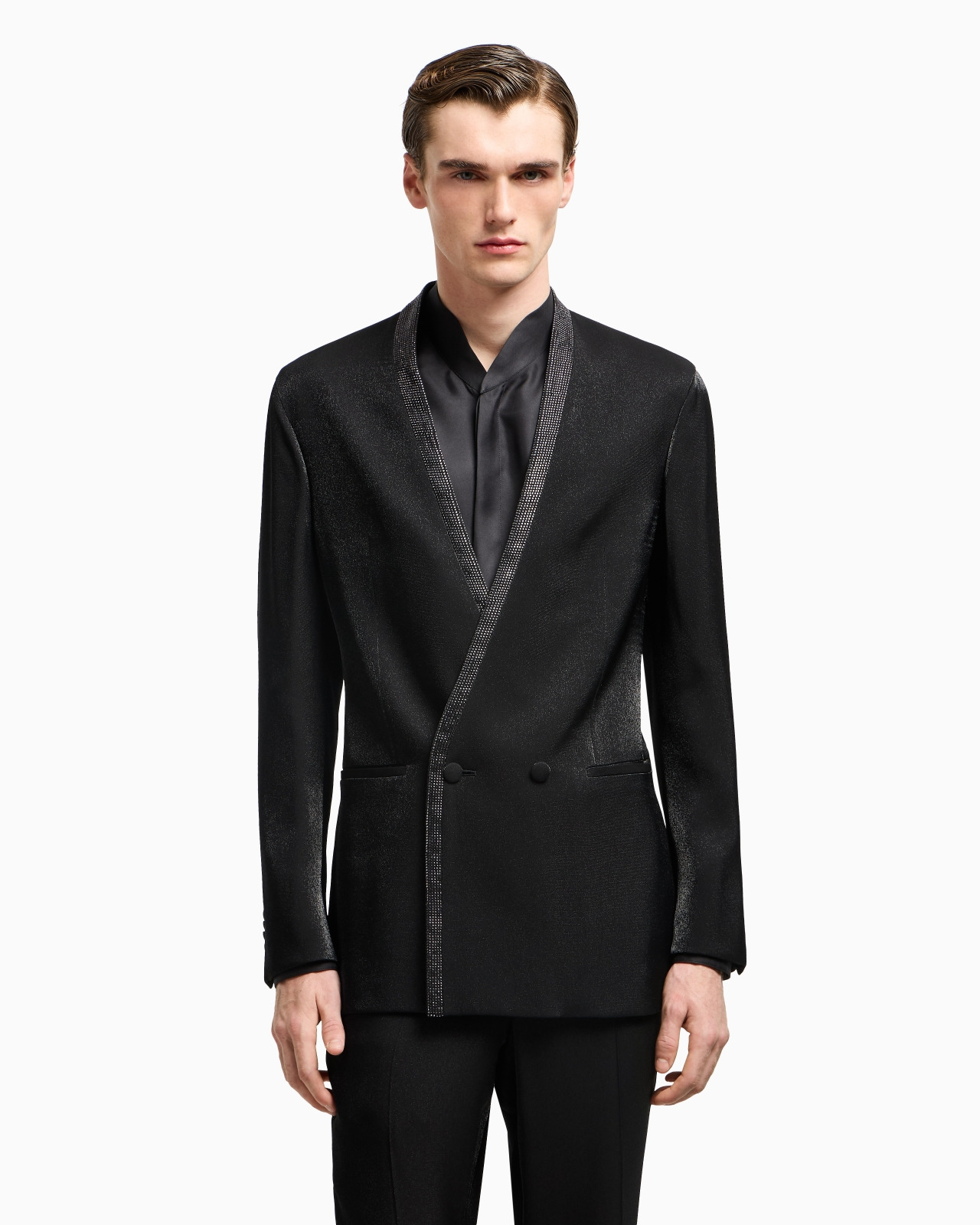 UPTON LINE TUXEDO JACKET IN A VISCOSE BLEND WITH RHINESTONES - 4