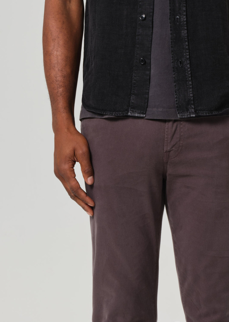 London Tapered Slim Brushed Sateen In Gravel 6