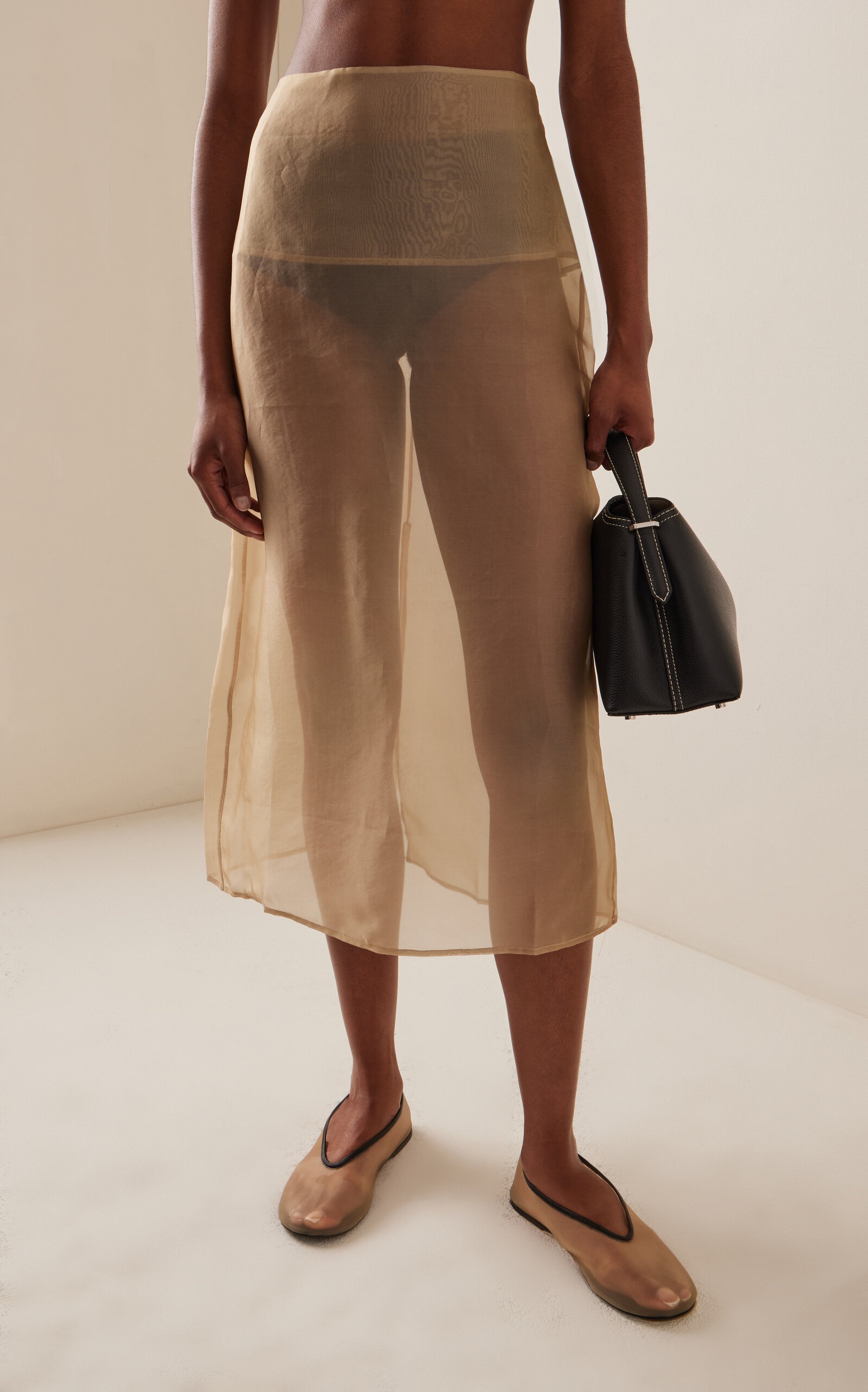 Exclusive Peri Silk-Blend Chiffon Midi Skirt neutral - 4