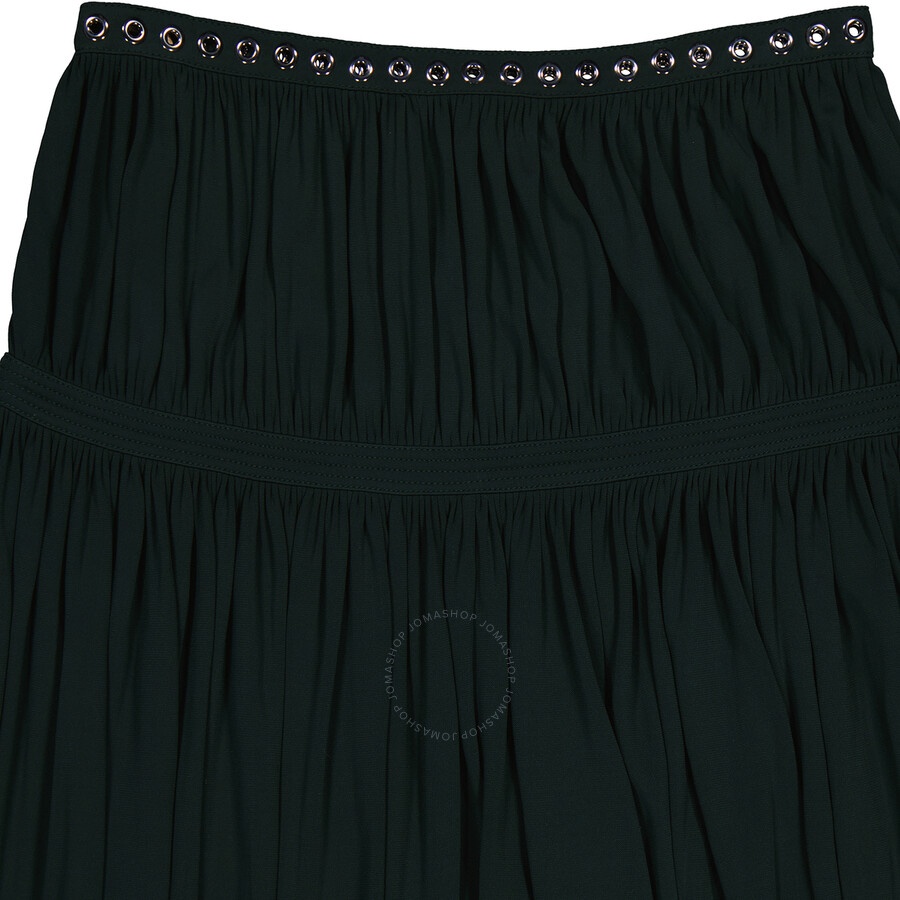 Chloe Ladies Eclipse Green Bohemian Jupon Fluid Pleated Midi Skirt - 7