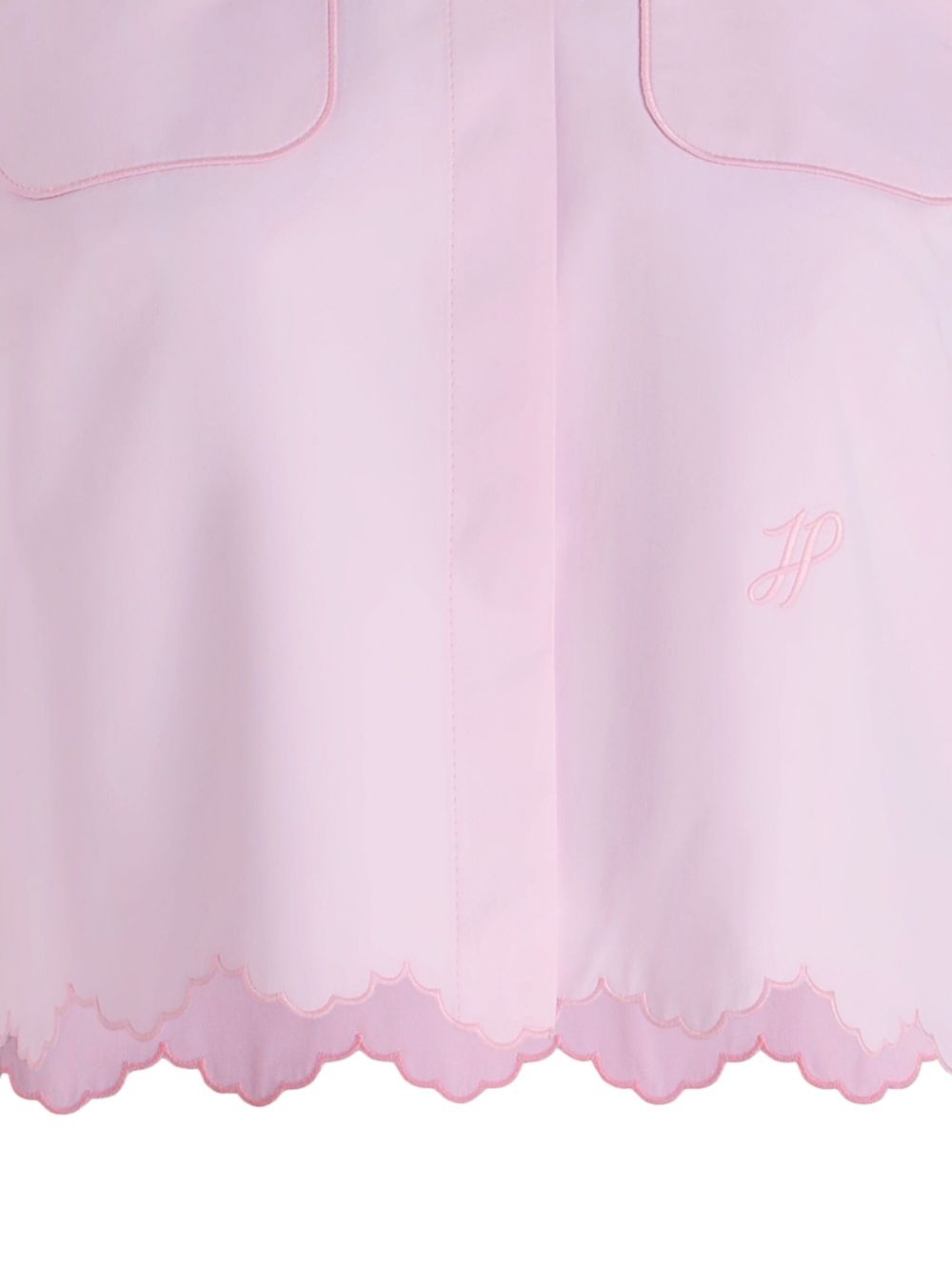 scallop-hem cropped shirt - 2