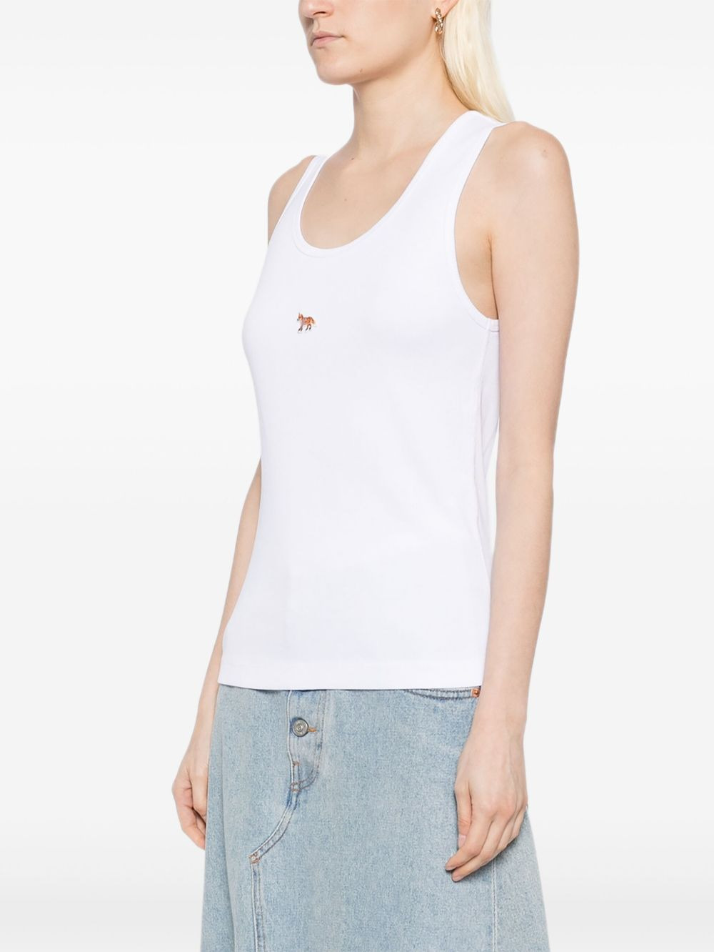 fox-embroidered tank top - 3