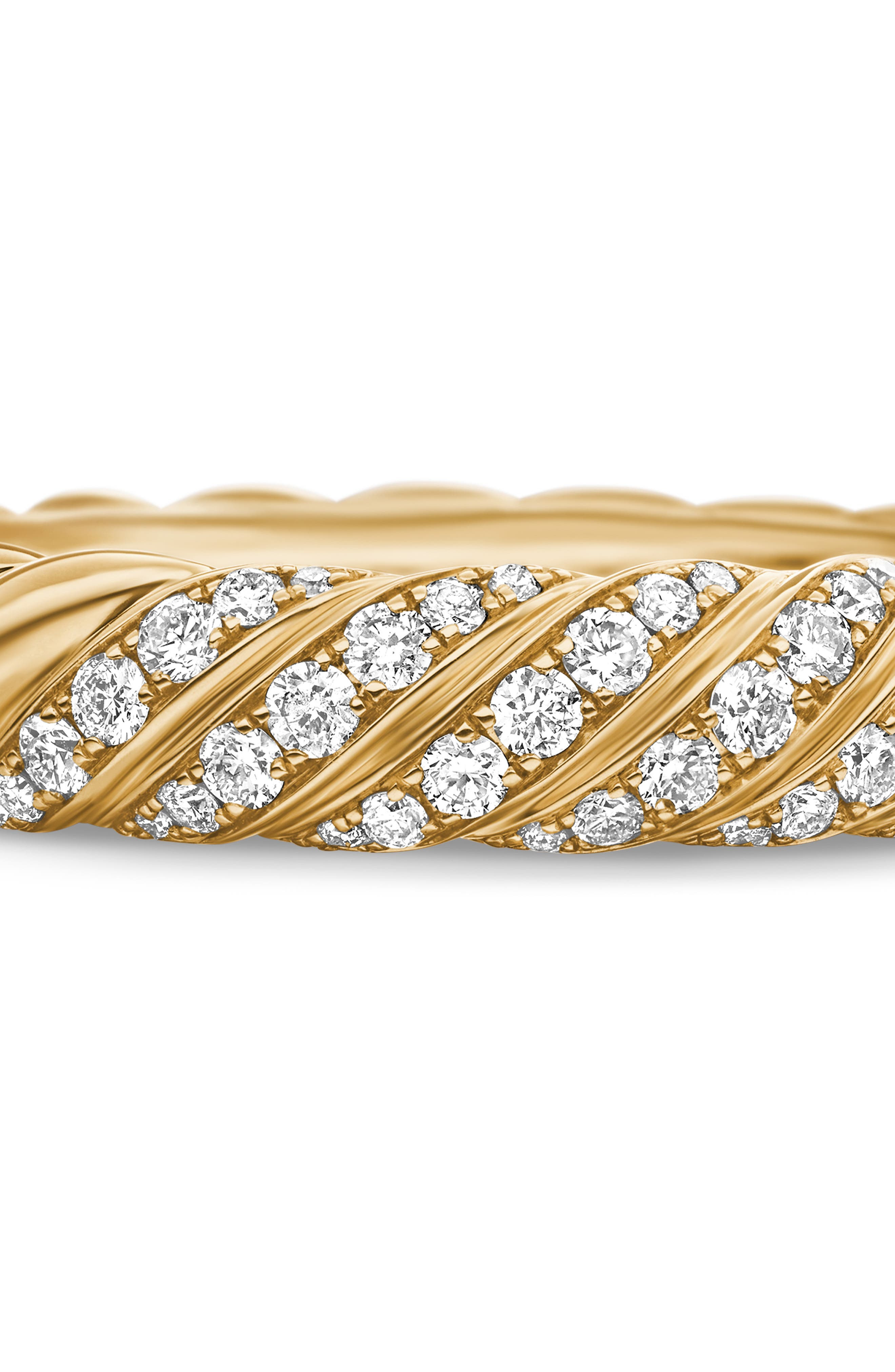 David Yurman Sculpted Cable Pavé Diamond Band Ring in 18K Yellow Gold/Diamond at Nordstrom - 4