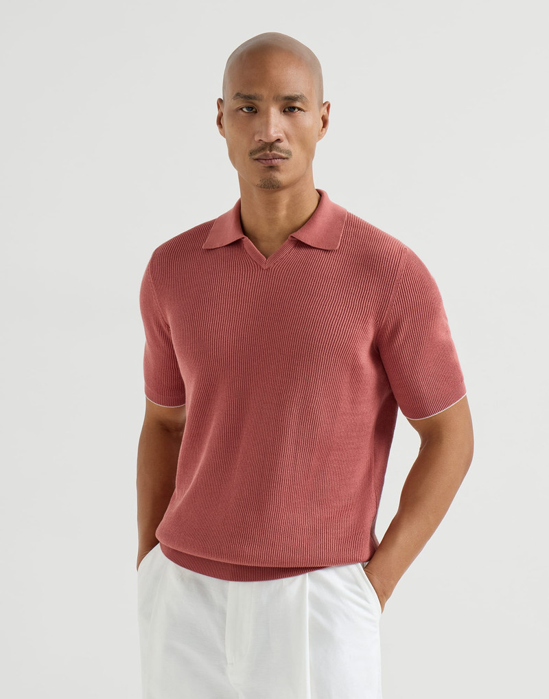 Cotton English rib knit polo 2