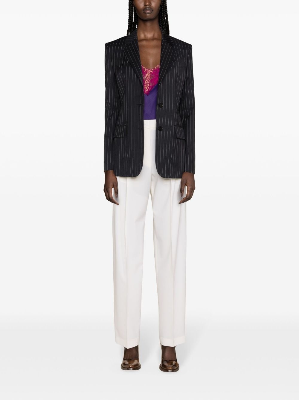 pleated tailored wool trousers - 2