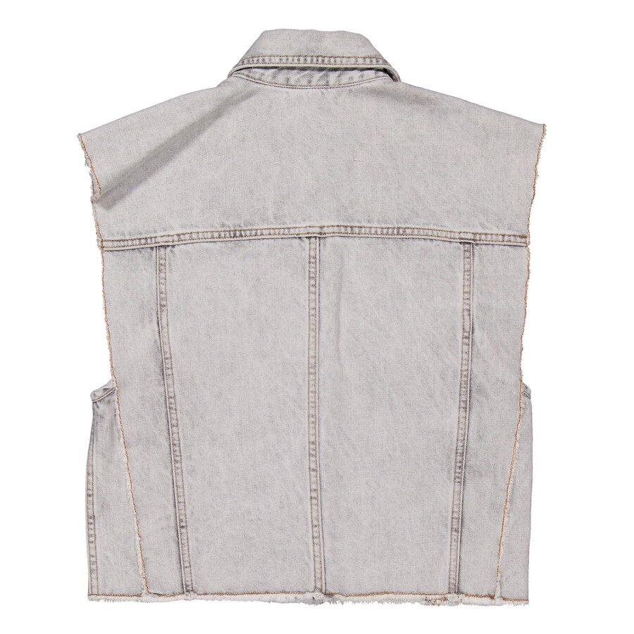 Isabel Marant Etoile Tyra Raw-Cut Edge Denim Vest - 2