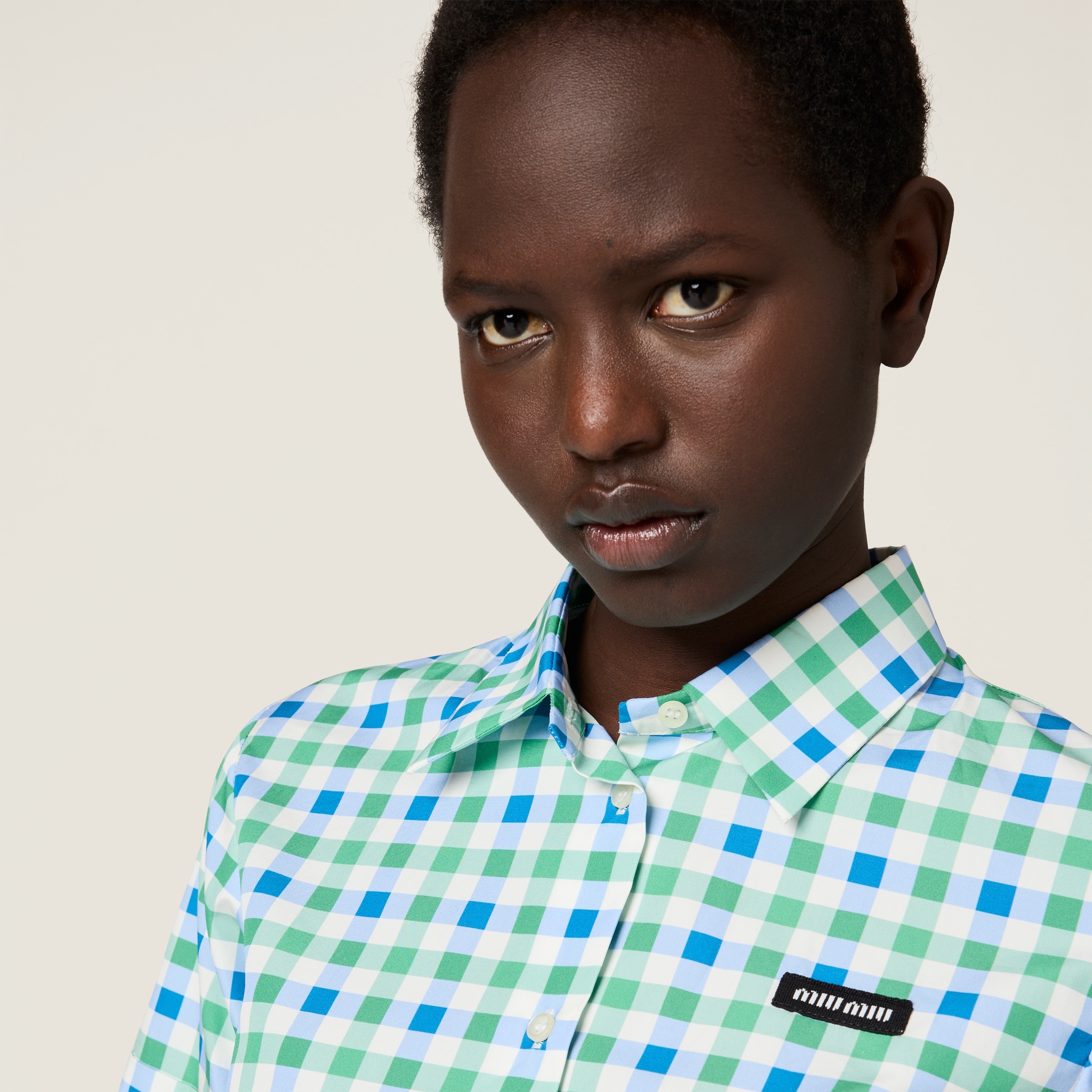Gingham check poplin shirt - 4
