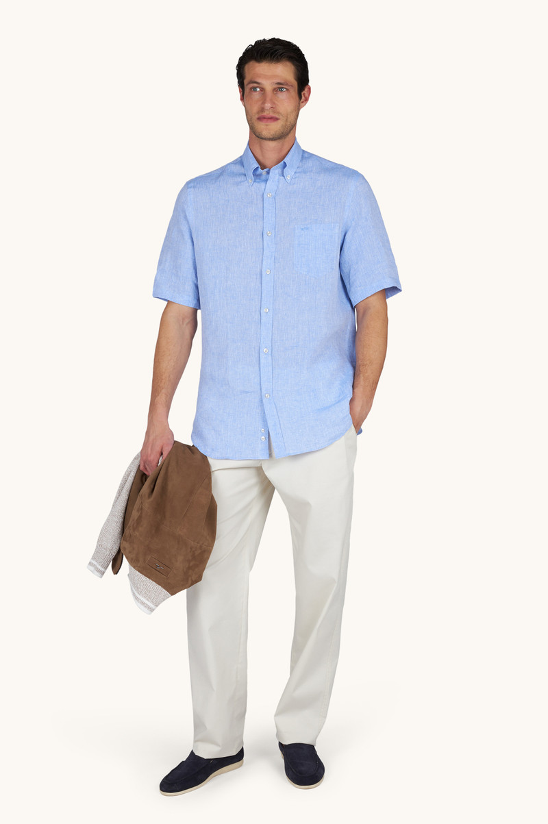 Paul & Shark SOFFIO LINEN SHIRT WITH SHORT SLEEVES outlook